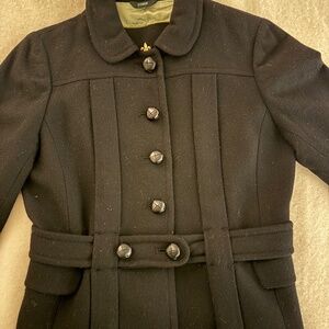 J Crew Black Wool belted Blazer